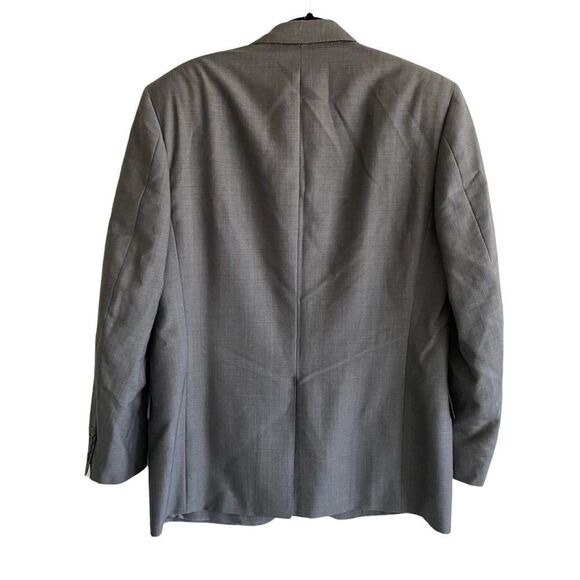 LANVIN Wool Gray Blue Copper PinStripe Button Front Blazer Jacket 44R - Picture 4 of 13